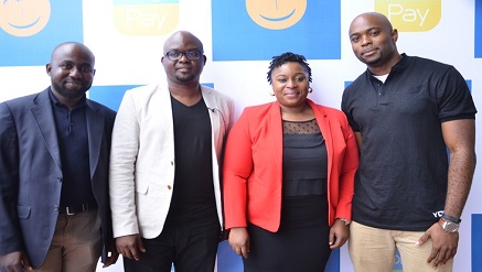 (L-r): Olayemi Jinadu; VP Payments & Digital Goods Konga, Shola Adekoya; CEO Konga, Mayowa Adebayo; Director Marketing & Customer Experience Konga & JR Kanu at the Launch of KongaPay Payment Solutions to Customers in Lagos.